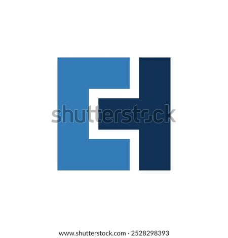 Letter C H Square Logo Template Illustration Design.