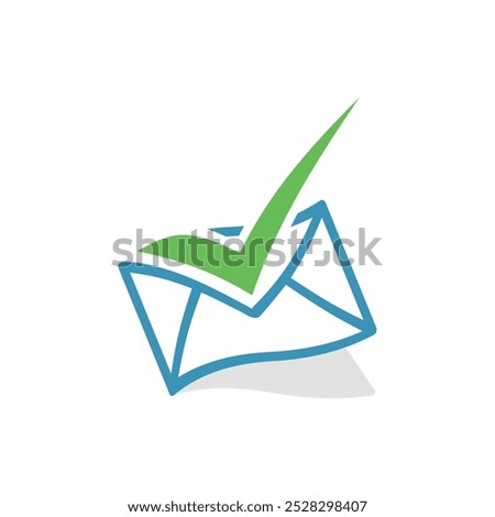 Envelope Email Check Mark Icon Logo Template Illustration Design