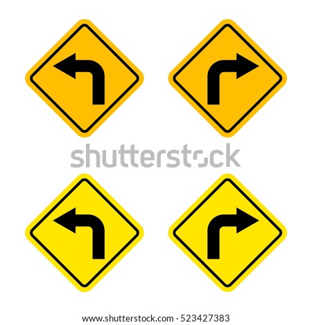 Turn Left or Turn Right Sign vector logo template Illustration Design. Vector EPS 10.