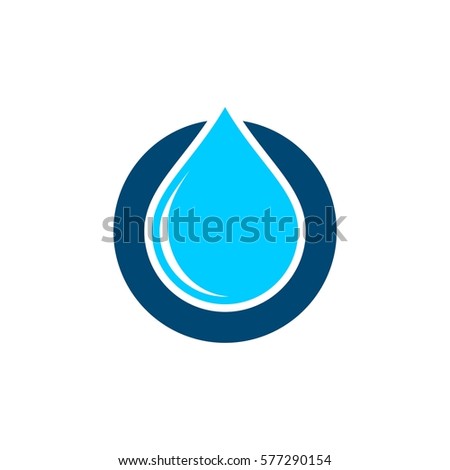 Blue Drop Water and Circle Logo Template Illustration Design. Vector EPS 10.