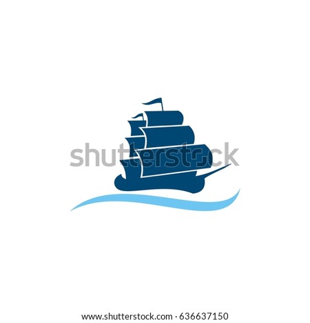 Sailing Ship Logo Template Illustration Design. Vector EPS 10.