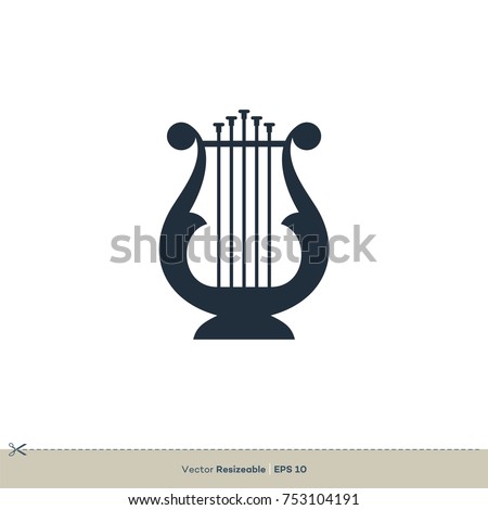 Harp Icon Vector Logo Template Illustration Design. Vector EPS 10.