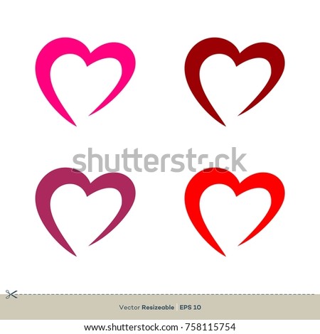 Heart Swoosh Love Icon Vector Logo Template Illustration Design. Vector EPS 10.