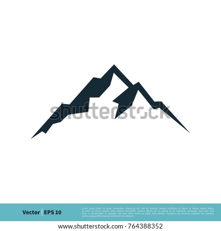 Mountain, Volcano, Summit, Peak Icon Vector Logo Template Illustration Design. Vector EPS 10. ストックフォト © 