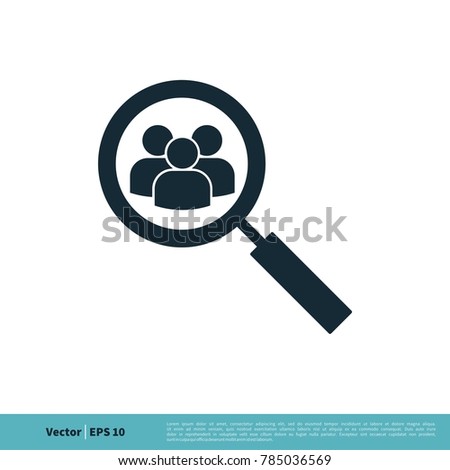 Magnifying Glass Employee Icon Vector Logo Template Illustration Design. Vector EPS 10.