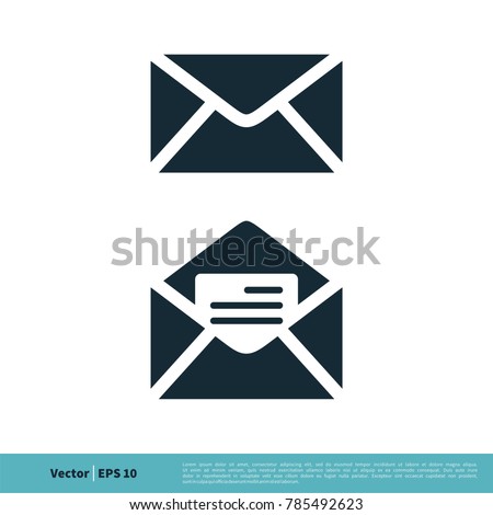 Email Icon Vector Logo Template. Read and Unread Icon Illustration Design. Vector EPS 10.