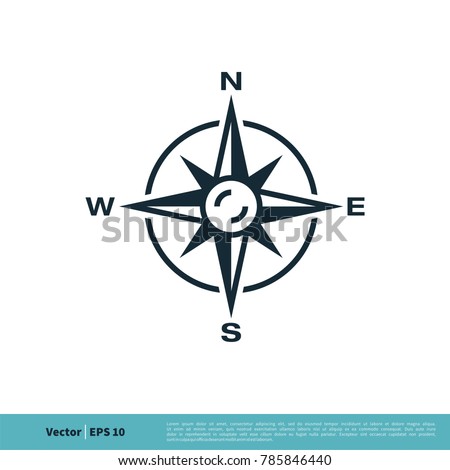 Compass Rose Icon Vector Logo Template Illustration Design. Vector EPS 10.