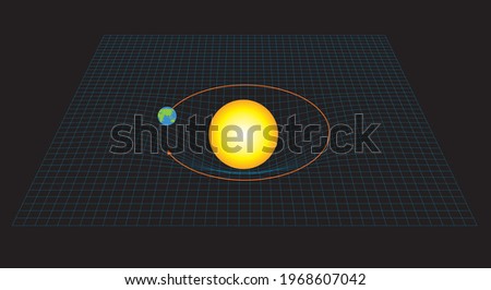illustration shows geometric theory of gravitation also known as the general theory of relativity - vector