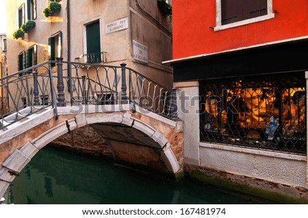 Venice Italy unusual pittoresque view of the  most touristic place in the world still can find some secret hidden spot