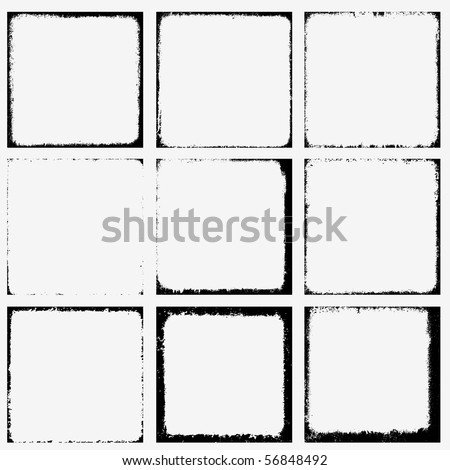Collection of grunge borders. Vector.