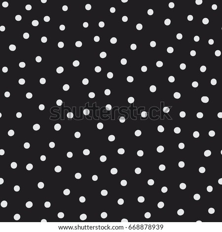Randomly placed dots and spots seamless vector pattern. Decorative background for print, textile, fabric, wallpaper, poster, home decor, packaging, wrapping paper, banner, web pages.