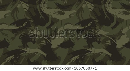 Abstract grunge camouflage, seamless  texture, military camouflage pattern, Army or hunting green camo clothes. Camouflage wallpaper for textile and fabric. Fashion camo style. Vector