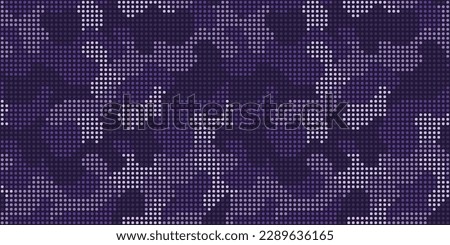 Halftone digital vinous camouflage.  LED screen pattern in dark maroon tones, camo grid, polka dot background. Seamless vector texture