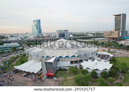 BANGKOK, THAILAND - JUNE 5 : Top view of Indoor Stadium Huamark on June 5, 2015 in Bangkok, Thailand. It was built in 1966 for the 5th Asian Games.