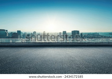 Similar – Image, Stock Photo Scenic cityscape with contemporary multistory buildings and wavy ocean