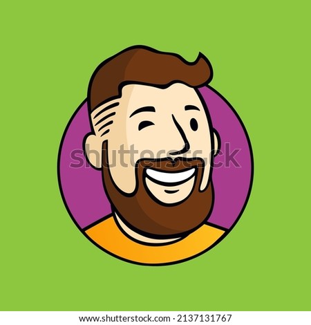 Man character face avatar. Boy profile. Male portrait. Human picture Modern colorful style. Vector cartoon illustration. EPS 10.