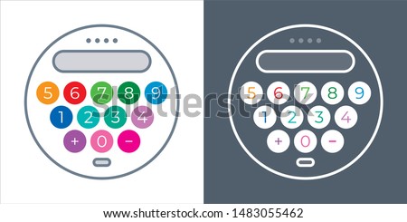 different calculator. colorful round calculator