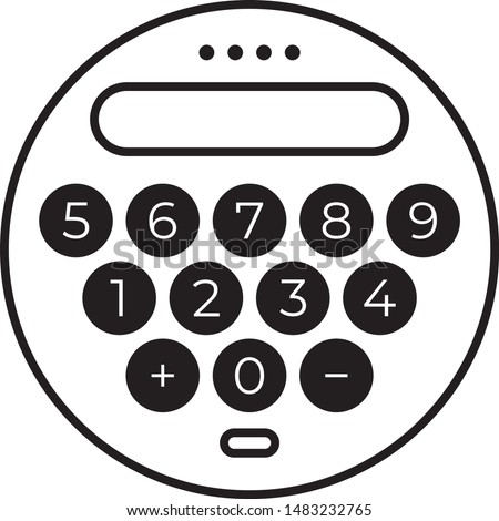 different calculator. black and white round calculator