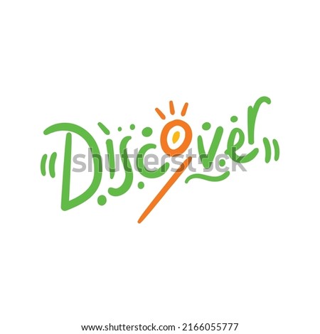 green-orange discover logo. discover logo. discover letter on white background
