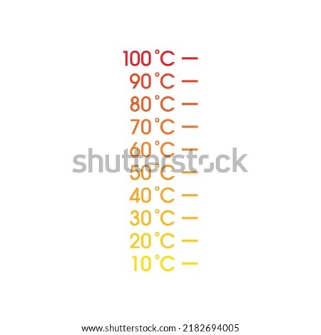 10-100 degrees celsius concept. yellow-red 10-100 degrees Celsius