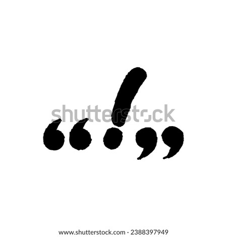 hand drawn quotation mark and exclamation symbol
