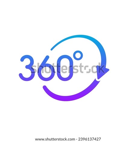 360 degree logo. 360 degree concept with arrow sign. gradient 360 degrees