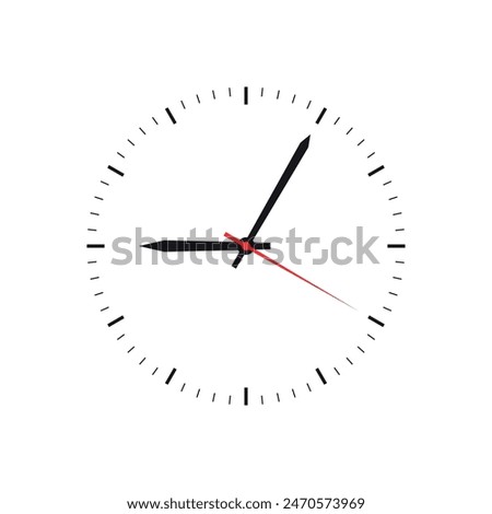 elegant clock concept on white background. slim round watch. analog clock illustration