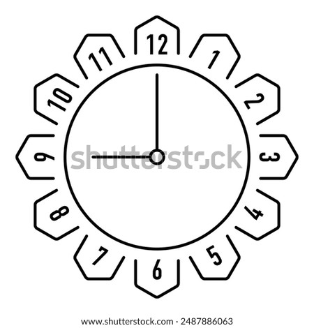 Angular, simple wall clock. analog clock concept on white background