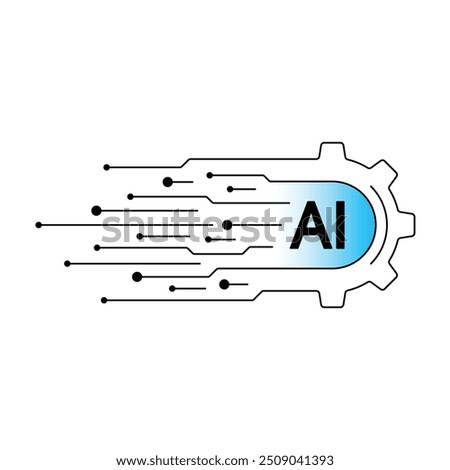 industry cog artificial intelligence interface. AI concept with electronic circuit. artificial intelligence concept for the world of technology, business, education