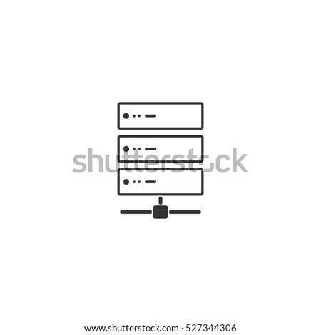 Server icon flat. Illustration isolated vector sign symbol