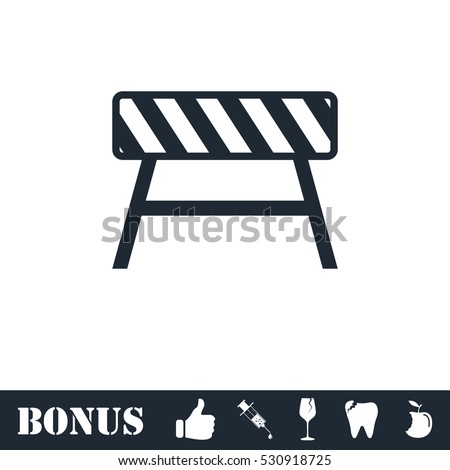 Road barrier icon flat. Vector illustration symbol and bonus pictogram