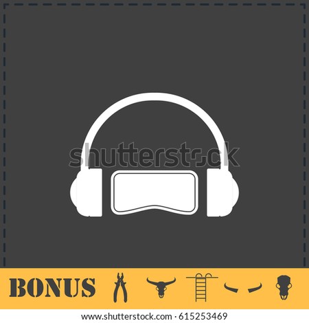 Virtual reality icon flat. Simple vector symbol and bonus icon