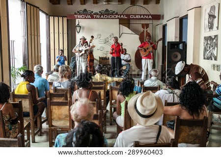 Santiago, Cuba - 25 January, 2015 - an afternoon music show at \