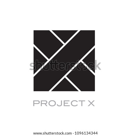 Excellent Flat X Letter Square Logo Icon Emblem