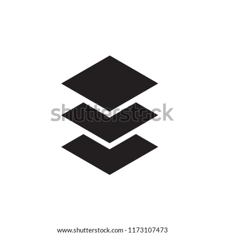 3D Perspective Three Layer Logo Icon Emblem