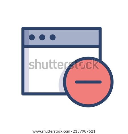Modern flat delete window element icon