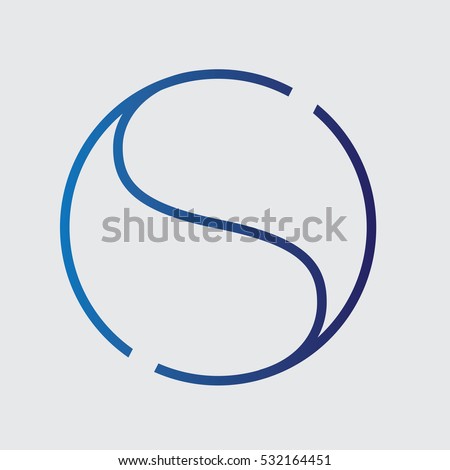 Line art S Letter Minimalist Logo Icon Emblem