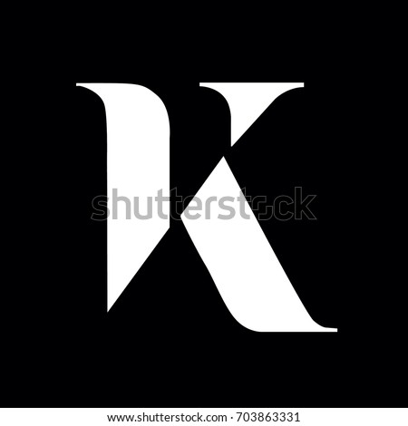 Exclusive Classic Typography K Letter and V letter Combine Logo Emblem Monogram Stock fotó © 