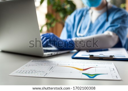 Similar – Image, Stock Photo Scientist working in corona virus vaccine development laboratory research facility.