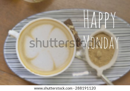 life quote. Inspirational quote. Motivational background on blurred coffee cup