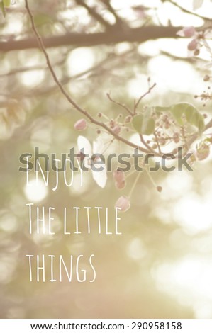 life quote. Inspirational quote on blurred nature background
