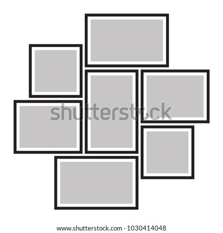 Vector frame for photos, pictures, photo collage, photo puzzle