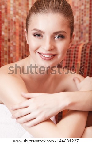 Girl in hot Turkish sauna