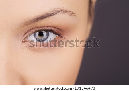 Women eye. Beauty closeup eye of girl