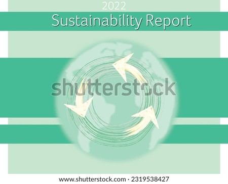 Sustainability report cover, hand drawn, circular economy, recycling, esg