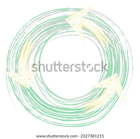 Sustainability, recycle, circular economy circle, hand drawn, for esg reports