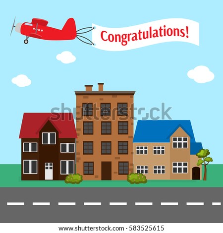 Plane with congratulation banner