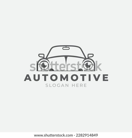 Automotive retro car outlined sign