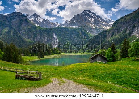 Similar – Image, Stock Photo Idyllic lake in the Salzkammergut region