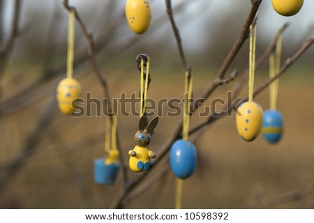 easter ornaments on tree